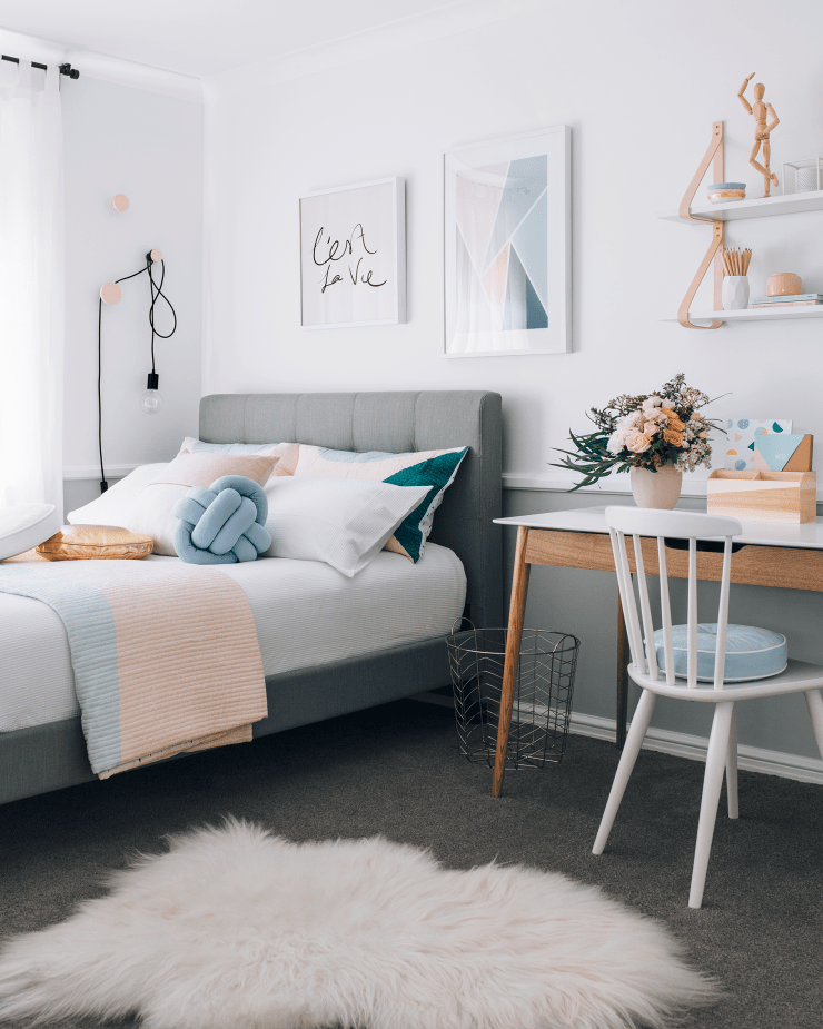 Phòng ngủ điệu đà cho cô nàng nữ tính