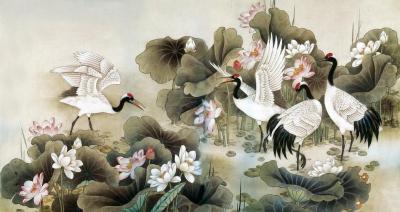Ý nghĩa loài chim hạc trong những bức tranh phong thủy