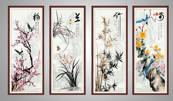 Tổng hợp 1001 vấn đề về tranh tứ quý trong phong thủy